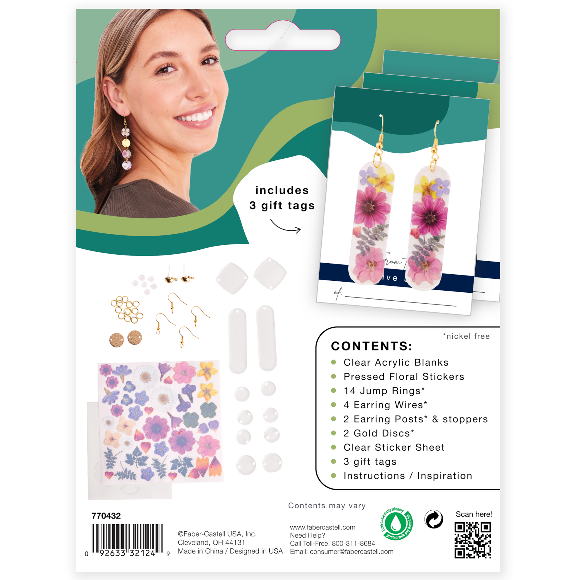 Faber-Castell® Pressed Floral Acyrlic Earings